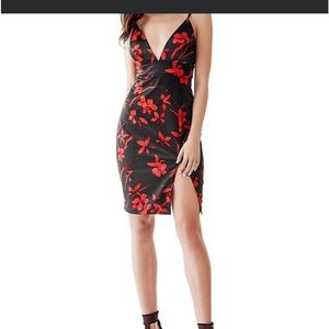 Guess Satin Cocktail dress with deep V neck line.  Small